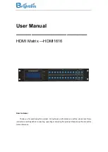 Preview for 1 page of Brightlink HDMI1616 User Manual