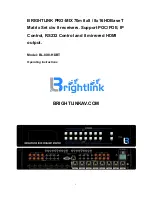 Brightlink PRO-MIX BL-8X8-HDBT Operating Instructions Manual предпросмотр