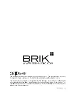 Предварительный просмотр 4 страницы Brik Bluetooth Stage User Manual