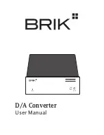 Preview for 1 page of Brik D/A Converter User Manual