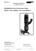 BRINKMANN PUMPS SBA401-V Operating Instructions Manual предпросмотр