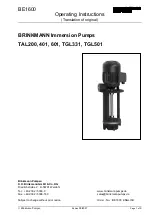 BRINKMANN PUMPS TAL200 Operating Instructions Manual предпросмотр