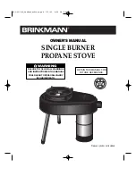 Preview for 1 page of Brinkmann SINGLE BURNER PROPANE STOVE Owner'S Manual