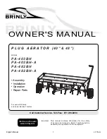 Предварительный просмотр 1 страницы Brinly PA-403BH Owner'S Manual