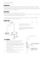 Предварительный просмотр 2 страницы Bristan 1901 Fitting Instructions & Contents List