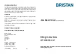 Bristan Jute JU BASNW C Fitting Instructions & Contents List предпросмотр