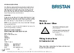 Bristan Palermo PA BSM C Fitting Instructions & Contents List предпросмотр