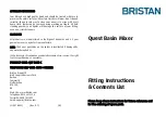 Предварительный просмотр 1 страницы Bristan QST BAS2 C Fitting Instructions & Contents List