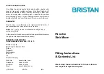 Bristan RV SNK C Fitting Instructions & Contents List предпросмотр