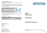 Bristan SOLO SST1000-L Fitting Instructions предпросмотр