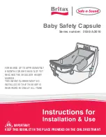 Britax BABY SAFETY CAPSULE Instructions For Installation & Use preview