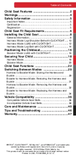 Preview for 3 page of Britax CLICKTIGHT PINNACLE User Manual