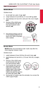 Предварительный просмотр 9 страницы Britax GROW WITH YOU CLICKTIGHT PLUS User Manual