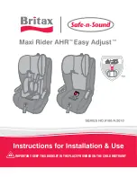 Britax Maxi AHR Easy Adjust Instructions For Installation And Use Manual preview