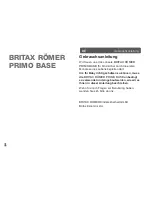 Предварительный просмотр 2 страницы Britax PRIMO BASE User Instructions