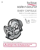 Preview for 1 page of Britax Safe-n-sound Baby Capsule Instructions For Installation & Use