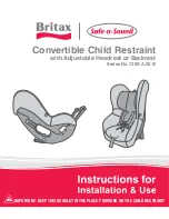 Britax Safe-n-Sound Convertible Child Restraint with Adjustable Headrest or Backrest Instructions For Installation And Use Manual preview