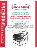 Britax Safe-n-Sound UNITY TRAVEL SYSTEM Manual preview