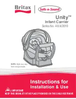 Preview for 1 page of Britax UNITY Instructions For Installation And Use Manual