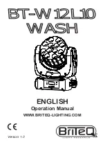 Briteq BT-W12L10 Wash Operation Manual предпросмотр