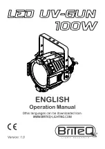 Briteq LED UV-GUN 100W Operation Manual preview