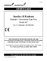 British Gas Sunfire II Radiant 347 Owner'S Manual предпросмотр