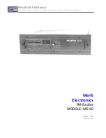 Preview for 1 page of Broadcast Electronics Marti Electronics ME-40 Manual