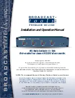 Broadcast Tools AES Audio Sentinel 4 Installation And Operation Manual предпросмотр