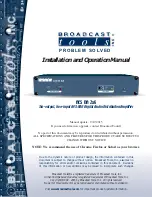 Broadcast Tools AES DA 2x6 Installation And Operation Manual preview