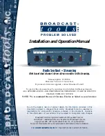 Предварительный просмотр 1 страницы Broadcast Tools Audio Sentinel plus Streaming Installation And Operation Manual