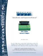 Broadcast Tools COA-15 MAX User'S Installation And Operation Manual предпросмотр