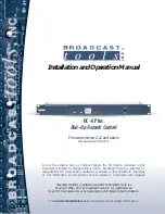 Preview for 1 page of Broadcast Tools DC-8 Plus Installation And Operation Manual