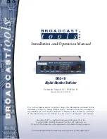 Broadcast Tools DMS-III Installation And Operation Manual preview