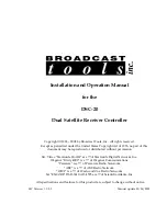 Broadcast Tools DSC-20 Installation And Operation Manual preview