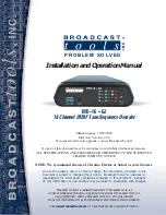 Broadcast Tools DTD-16 + G2 Installation And Operation Manual предпросмотр