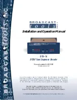 Broadcast Tools DTD-16 Installation And Operation Manual предпросмотр