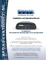 Предварительный просмотр 1 страницы Broadcast Tools I/O Sentinel 4 G2 Installation And Operation Manual