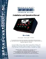 Broadcast Tools Mixer Buddy Installation And Operation Manual предпросмотр