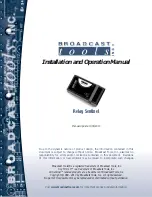 Broadcast Tools Relay Sentinel Series Installation And Operation Manual предпросмотр