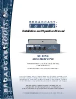 Предварительный просмотр 1 страницы Broadcast Tools Silence Monitor III Plus Installation And Operation Manual