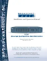 Предварительный просмотр 1 страницы Broadcast Tools SS 16.4 Installation And Operation Manual