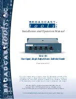 Preview for 1 page of Broadcast Tools SS 4.1 III Installation And Operation Manual