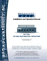 Preview for 1 page of Broadcast Tools SS 4.1 Plus Installation And Operation Manual