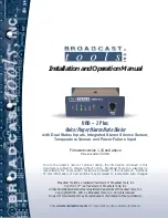 Broadcast Tools tiny TOOLS VAD - 2 Plus Installation And Operation Manual preview