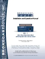 Broadcast Tools Tiny Tools VAD-2 Installation And Operation Manual preview