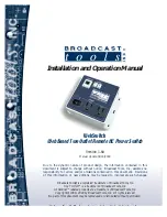 Preview for 1 page of Broadcast Tools WebSwitch Installation And Operation Manual