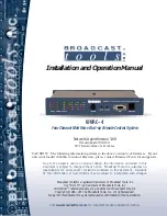 Preview for 1 page of Broadcast Tools WVRC-4 Installation And Operation Manual