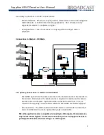 Preview for 9 page of Broadcast Sapphire HEVC User Manual