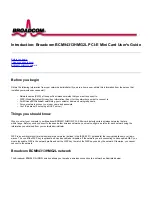 Broadcom AirForce 54g Intensi-fi BCM94313HMG2L User Manual preview