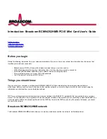 Предварительный просмотр 1 страницы Broadcom BCM94352HMB User Manual